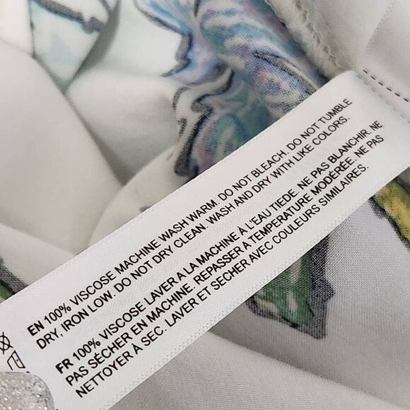 Denim & Flower Ricky Singh men's palm tree print shirt white colorful Size Large - Picture 8 of 8